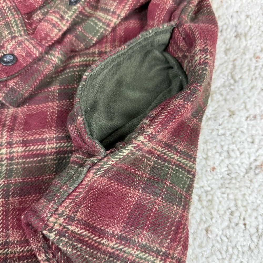 Orvis Red Green Plaid Button Up Flannel Shirt W/ Pockets Men's Large - Picture 6 of 9